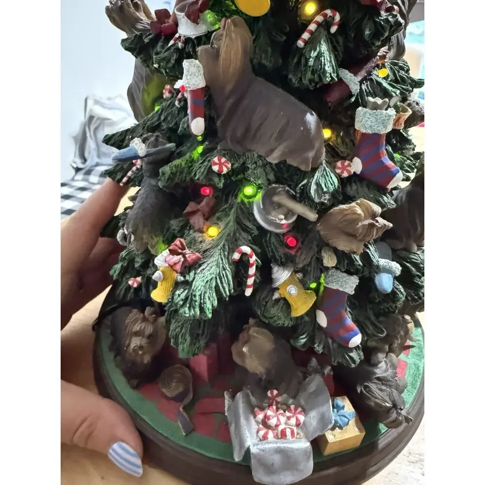 Danbury Yorkie Dog Light Up Christmas Tree Tested Works